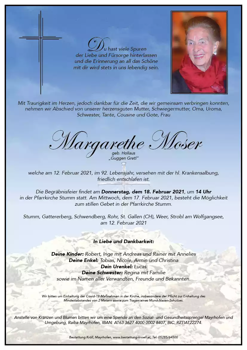 Parte von Margarethe Moser